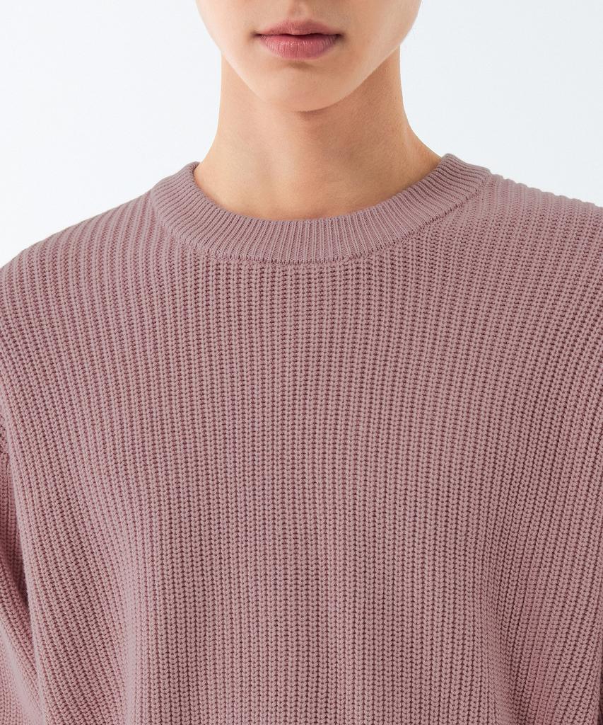 MUSINSA STANDARD Cotton Ribbed Crew Neck Knit [Desert Pink]