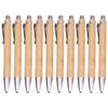 10 шт./Набор 0,5 мм Бамбуковая ручка Выдвижная шариковая ручка Ручка для ведения дневника Ручка для плавного письма Канцелярские принадлежности для письма