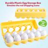 12pcs Set Egg Matching Game Toy Color Shape Recognition Sorter Puzzle Toy for Toddlers Easter Travel Game Early Learning Educational Fine Motor Skill