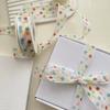 Rainbow Polka Dot Ribbon Birthday Cake Packing Ribbon Cartoon Gift Box Packaging Gauze Ribbon Children's Day Decoration Ribbon
