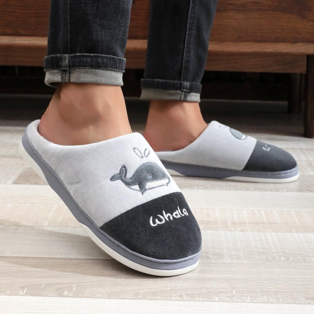 Уютные женские тапочки с флисовой подкладкой, теплая и нескользящая домашняя обувь для осени и зимы