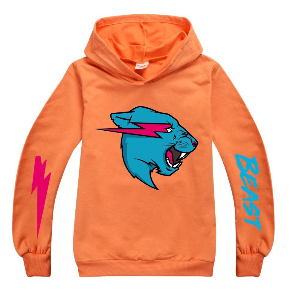 Толстовка с капюшоном и рисунком «Мистер Зверь» для мальчиков и девочек, футболка, топы, одежда