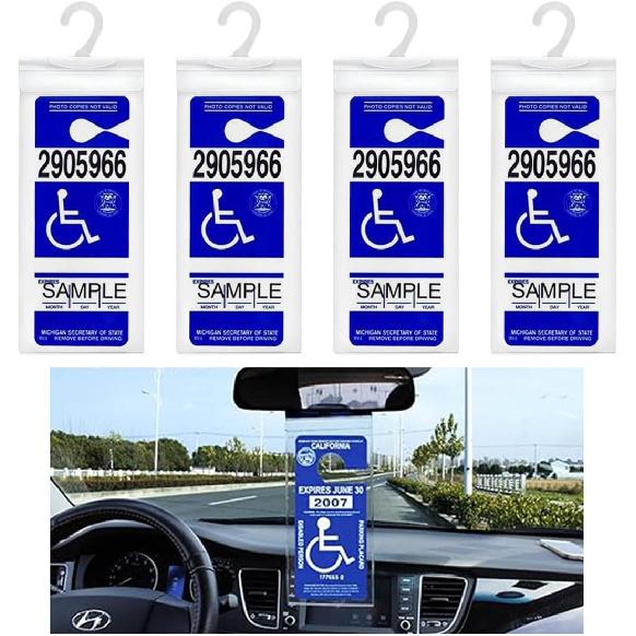 JOYCOURT 2PCS Portable Handicap Placard Holder, Ultra Transparent Disabled Parking Permit Placard Sleeve Protective Holder Cover with Large PVC