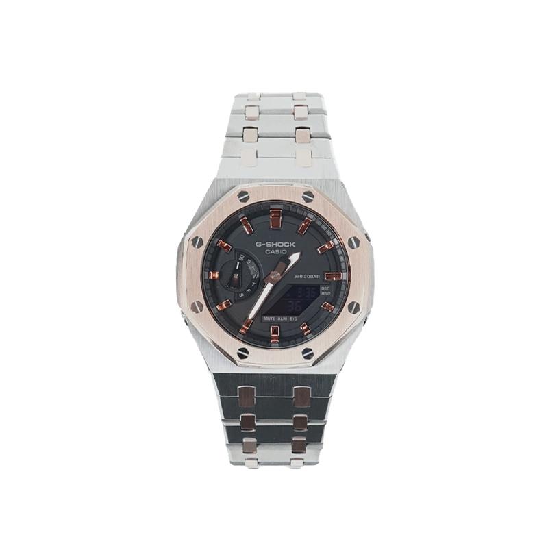 CASIO Customized watch modified series rose time waterproof luminous Quartz men and women same style black dial GA-2100-1A GA-2100-1A1