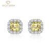 High Carbon Diamond Stud Earrings 925 Sterling Silver 7*7mm Square Colors Gemstone Romantic Fine Jewelry Wedding Party Gifts New Trend