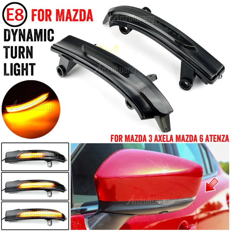 2pcs For Mazda 3 6 Axela Atenza Grand Touring LED Dynamic Turn Signal Light Side Mirror Sequential Blinker Indicator Lamp
