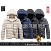 Winter New Men's Casual Jacket Fleece Warm Cotton-padded Clothes Fashion Trend Ribs Hooded Jacket Cotton Clothes