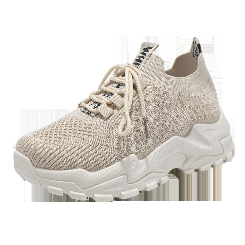 Spring and Autumn Women's Thick-soled Breathable Sports Shoes, Youth Trend Female Student Shoes, New Korean Version of Female Trendy Shoes