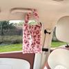 Leopard print car tissue box plush hanging car seat tissue box cute car interior decoration tissue hanging bag