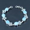 Natural Larimar & Blue Topaz Gemstone Bracelet, 925 Sterling Silver, 6 To 8 Inch Chain Link Bracelet, Handmade Bracelet Jewelry For Valentine's Day