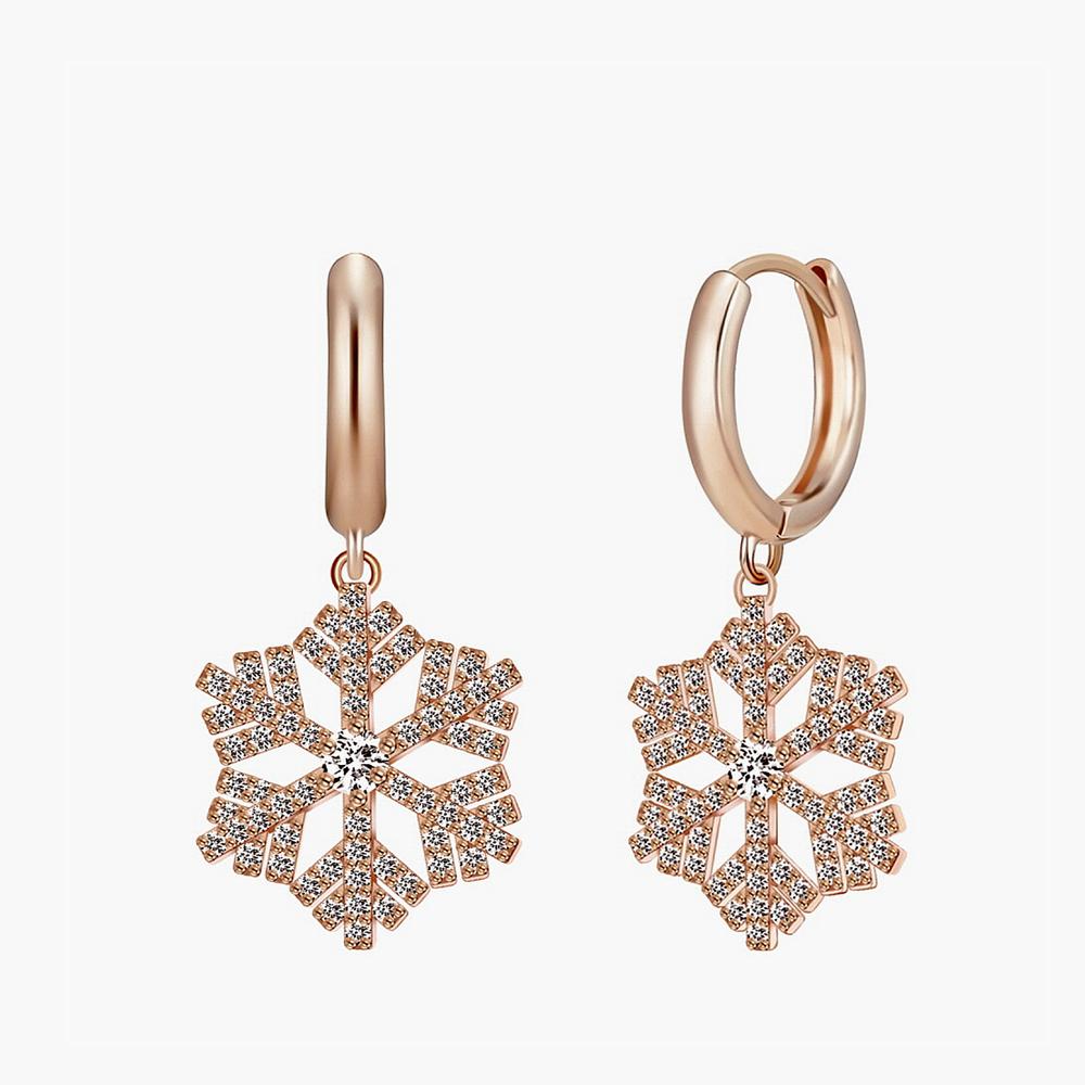 Монограмма Серьги Снежинка Mger0357 Позолота 14K (Розовое золото)
