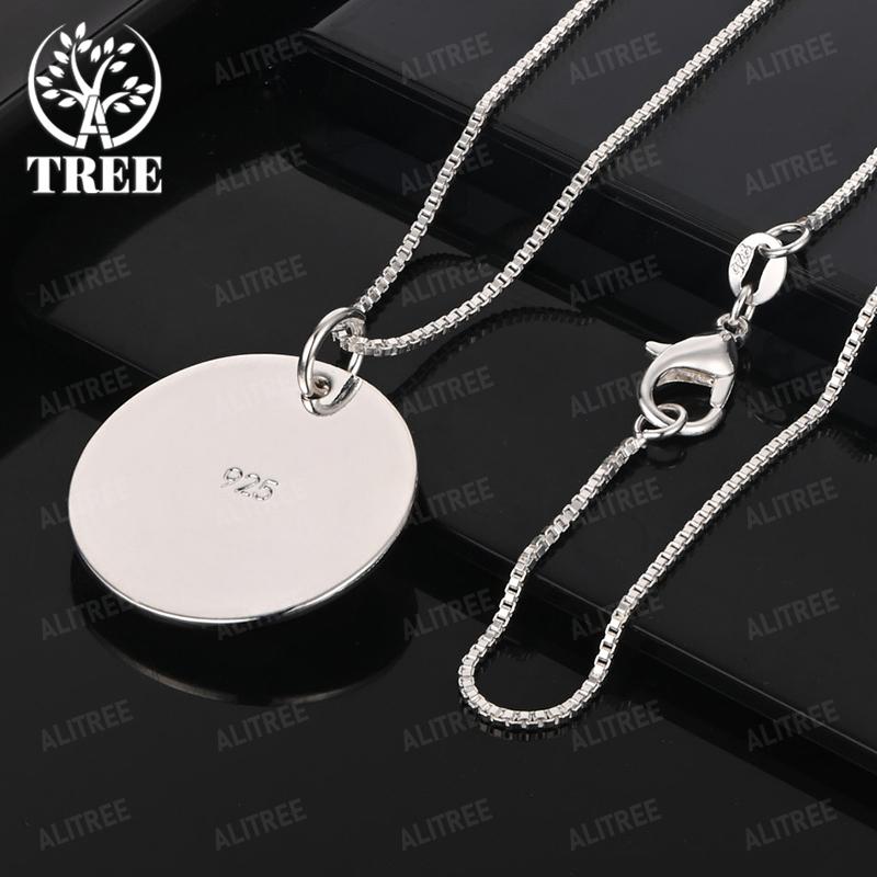 New 925 Sterling Silver Round Heart Star Of David Waterdrop Pendant Necklace 4 Chains Women Fashion Party Wedding Jewelry Gift