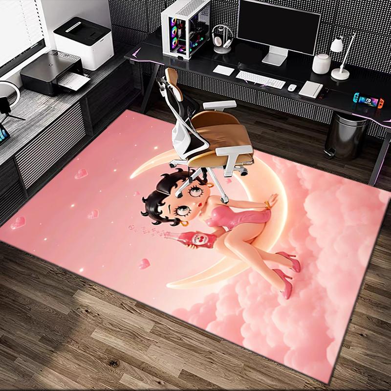 1pc Betty Boop Rug, Digital Printed Home Chair Sofa Mat, Durable Office Area Carpet, Beautiful Festival Decorations