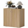 Mobiletto Multiuso A 2 Ante Mobiletto Soggiorno O Ufficio In Legno Con Maniglie In Alluminio 70x39x70cm