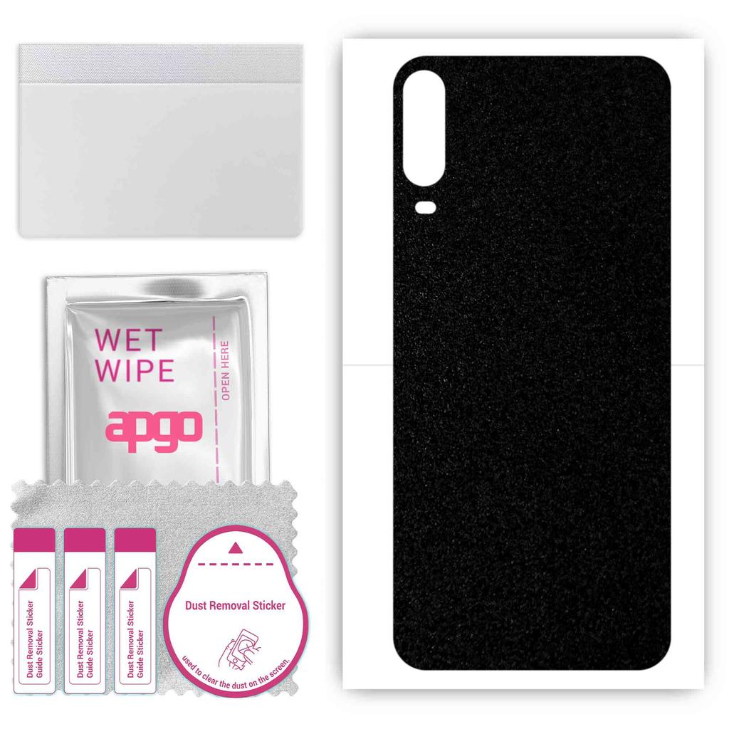 apgo Protective Skin Sticker for the Back Compatible with Wiko View4, Wrap Film, Foil, Vinyl - Pattern Matte Black