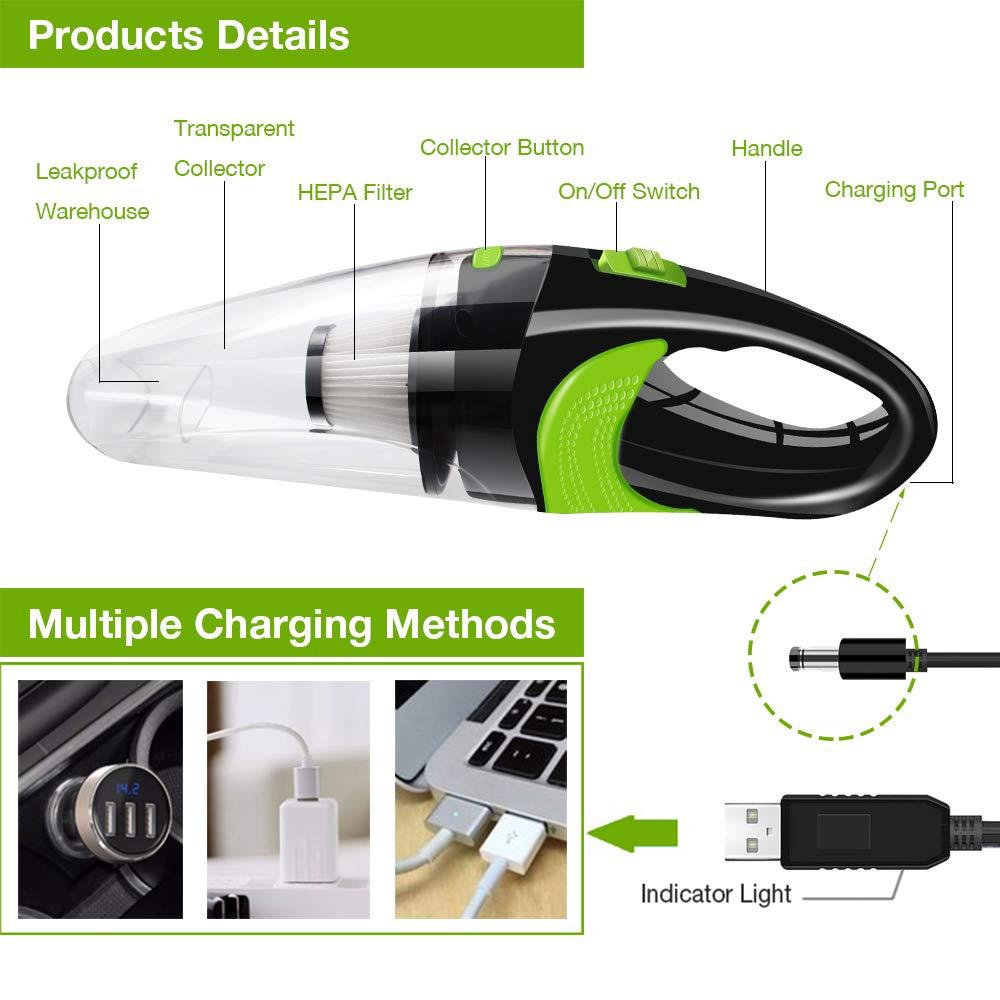 6500pa Strong Power Car Vacuum Cleaner 120W Cordless Wet and Dry Dual Use Auto Portable Vacuums Cleaner Office DC 12V