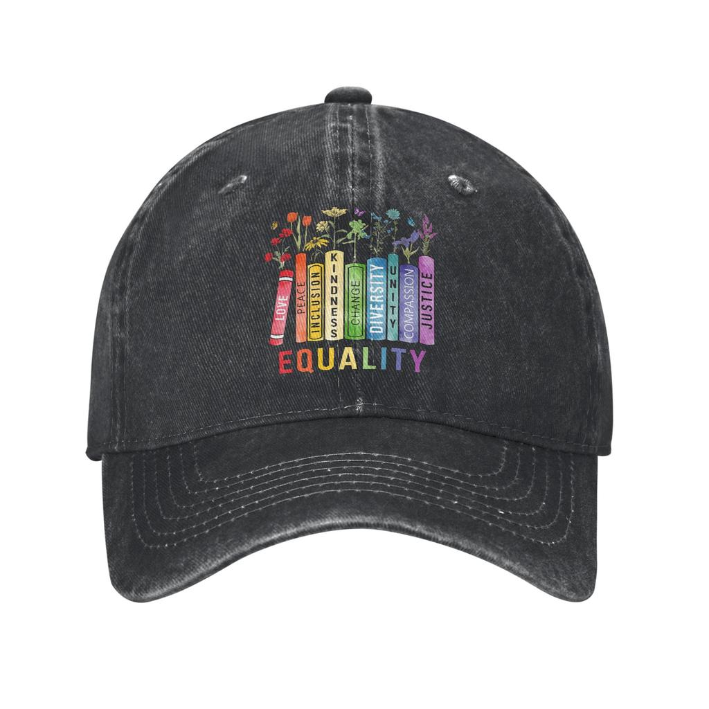 Equality LGBT Pride Awareness for Gay Baseball Cap Unisex Women Distressed Denim Washed Snapback Hat Outdoor Adjustable Caps Hat