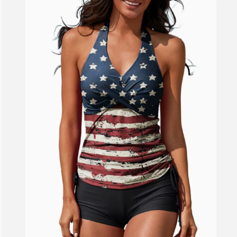 Классический черный комплект танкини с завязками на шее, купальник-боксер с рюшами и перекрестными вставками по центру, женская одежда для плавания и купальники