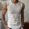 Летние мужские майки без рукавов с круглым вырезом из полупрозрачного рубчика