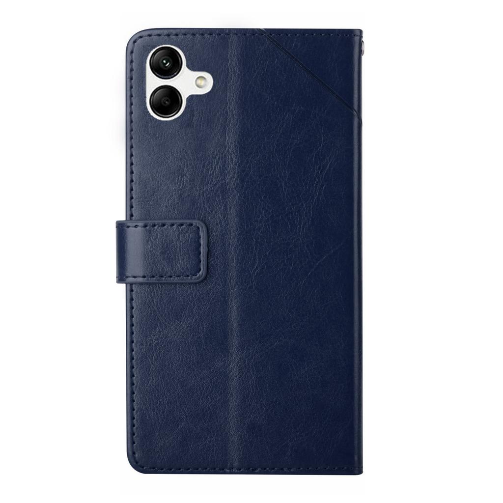 Чехол для Samsung Galaxy A06 4G с ремешком на запястье, тиснение Y-образными линиями, кожаный чехол для телефона