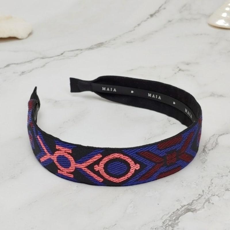 Жаккардовая повязка на голову MAIA - Фиолетовая