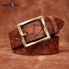 Ремень мужской ретро модный индивидуальный нишевый кожаный ремень из воловьей кожи первого слоя для молодежи