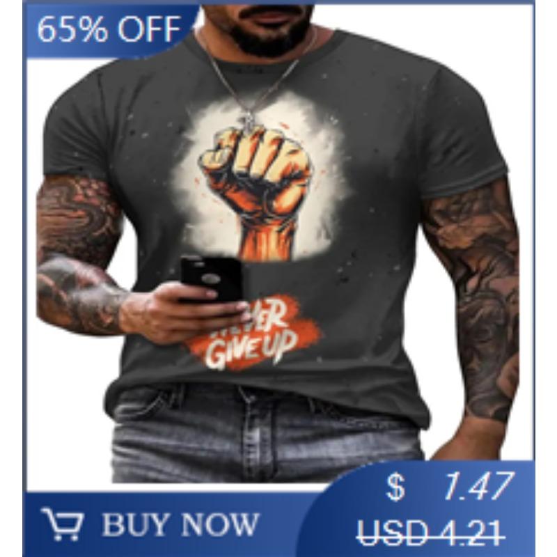 Мужская футболка с 3D-принтом кролика | Мягкая эластичная полиэстеровая ткань | Повседневный летний трикотажный топ со смелым '