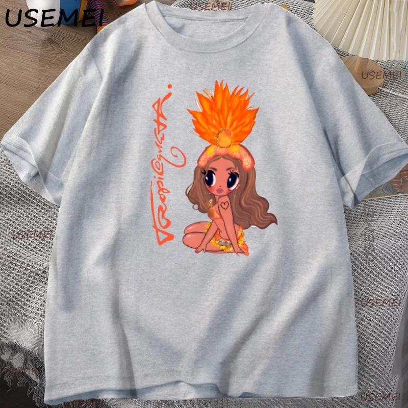 Karol G Tropicoqueta Футболка Латинская Музыка Футболка Смешная Графическая Футболка Хлопок Короткий Рукав Удобная Одежда Уличная Одежда Топы