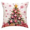 1pc Pink Christmas Cushion Cover Snowman Santa Claus Pine Durable Cover 2025 New for Home Ornament Xmas New Year Christmas Decor