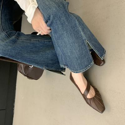 Винтажные туфли Мэри Джейн женские с плиссированным плоским дном, не утомляющие ноги, одинарные туфли с французским характером
