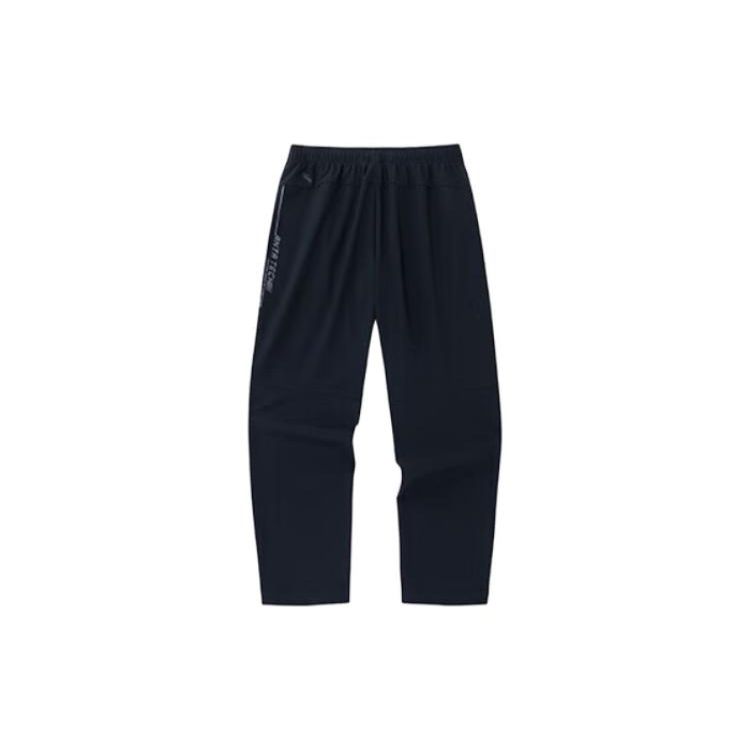 Anta Тренировочная серия однотонные непромокаемые трикотажные спортивные брюки мужские базовые - черные 152337315-2