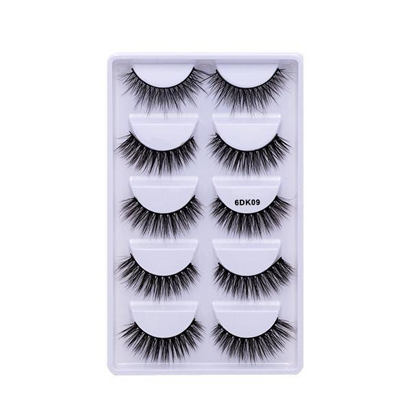 Многослойные трехмерные химические волокна накладные ресницы 5 пар натуральных густых ресниц тонкие завитые накладные ресницы