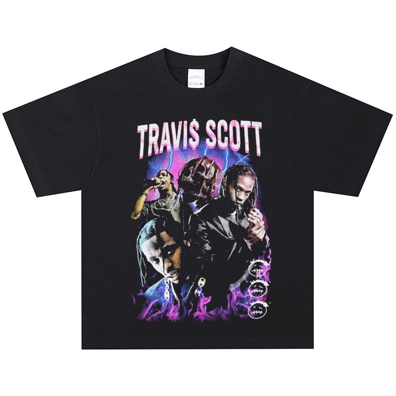 Футболка Travis Scott, Мягкая ткань, Повседневная
