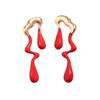 1 Pair Women Earring Irregular Liquid Water  Long Earrings