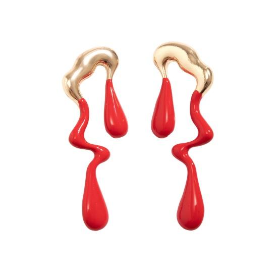 1 Pair Women Earring Irregular Liquid Water Long Earrings