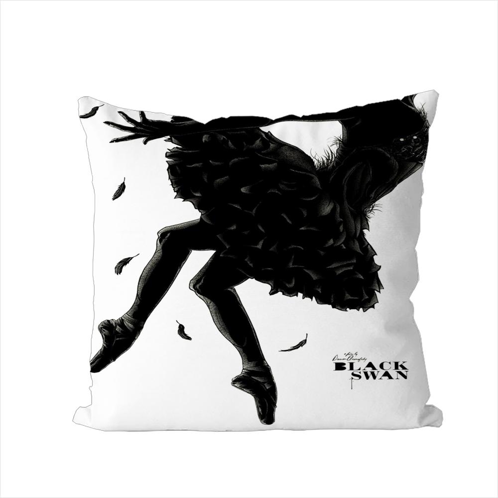 Black Swan Pillow Case For Car Sofa Decorative Home Doublesided Print Plush Square Throw Pillow Cushion Cover