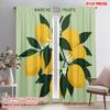 2pcs 2D Flat Printing Scene Curtains FRUIT MARKET LEMONS PRINT COLLECTION Fabric Without Electricity 0 Perfect for New Year