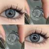Contact Lenses Graded 0.0~-8.00 Blackspot Series MillCreek Brown/gray Doll Eye 2pcs Soft Lense Diameter 14.2MM Eye-Yearly Use