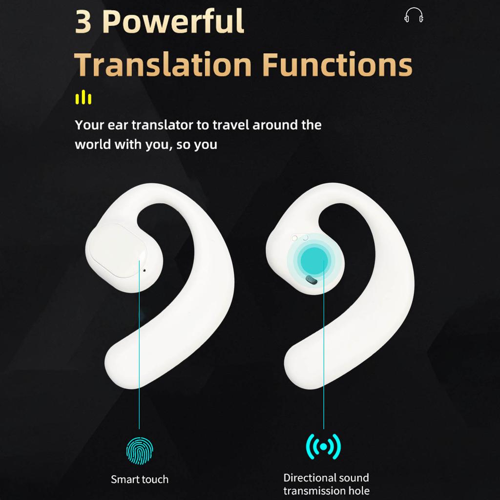 Language Translator Earbuds 3 Modes Bluetooth 5.3 Translator Earphones Multifunction GT01 for Business for Learning