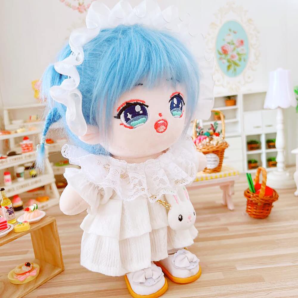 Nianniyhouse 20 см кукольная одежда повязка на голову платье комплект из 3 предметов хлопковая кукольная одежда плиссированное кружевное платье кукольная детская одежда для плюшевых игрушек наряд + +