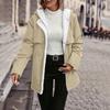 Womens Fleece Lined Jacket Zip Up Hoodie Jackets Casual Long Sleeves Button Coat Fall Winter Coats