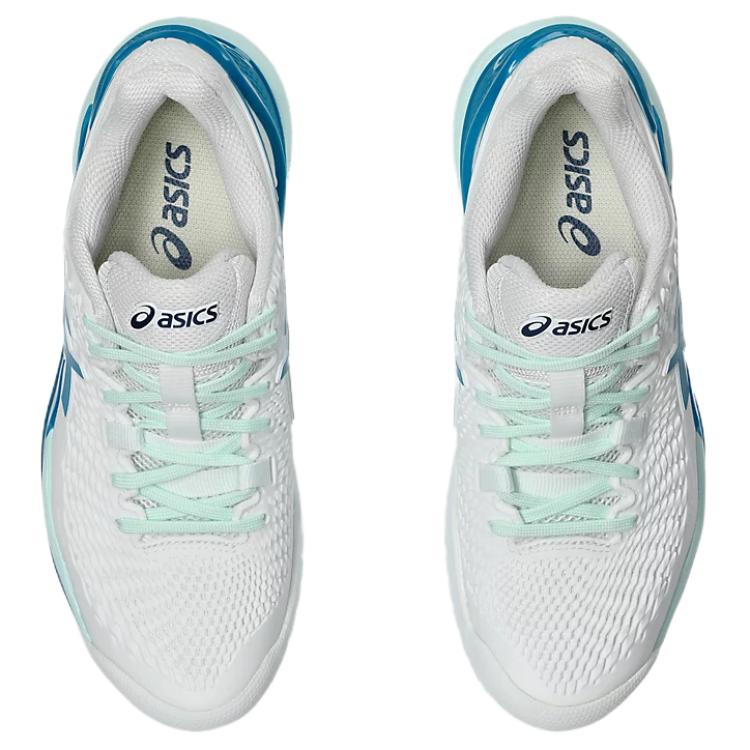 ASICS Gel Resolution 9 White Teal Blue Women's 1042A208-102