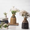 Hand-Woven Vintage Premium Vase Living Room Decor Faux Rattan Flower Vase Home Decor