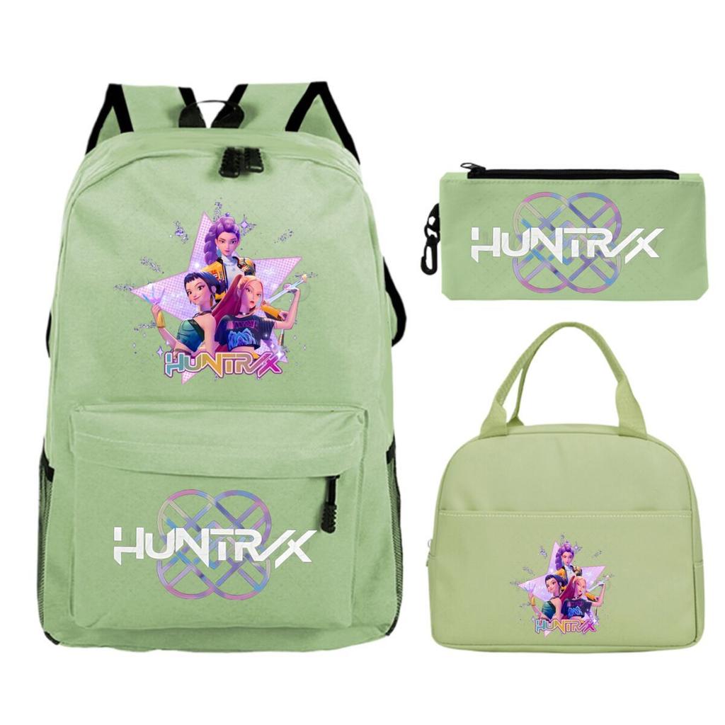 Animation Cartoon Printing Trend Student School Bag Lunch Bag Stationery Pencil Bag Combination Three-Piece Set