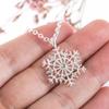 Корейское ожерелье со стразами-снежинками - Посеребренная короткая цепочка с подвеской, Идеальный рождественский подарок