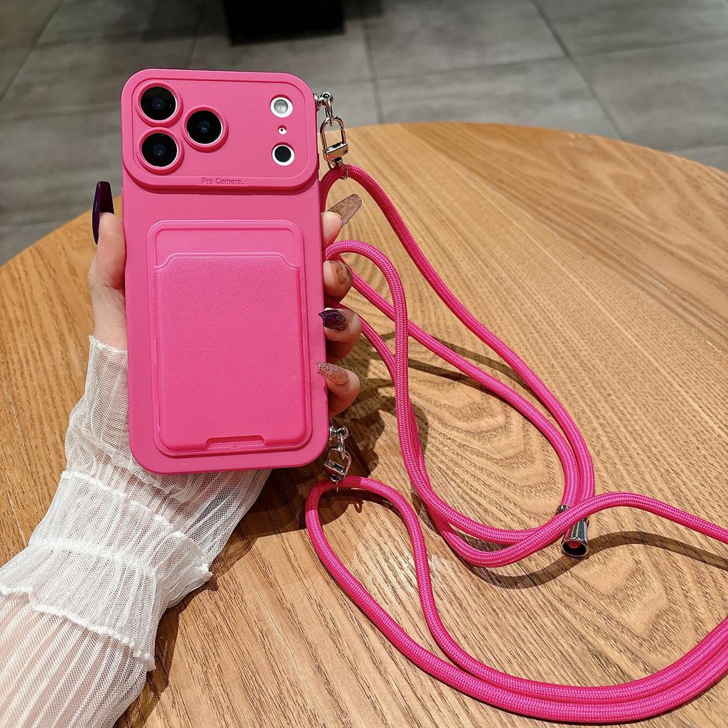 Роскошный чехол-кошелек с ремешком-шнурком на шею для iPhone 17 16 15 14 Plus 13 12 Pro Max Mini 17promax 17pro
