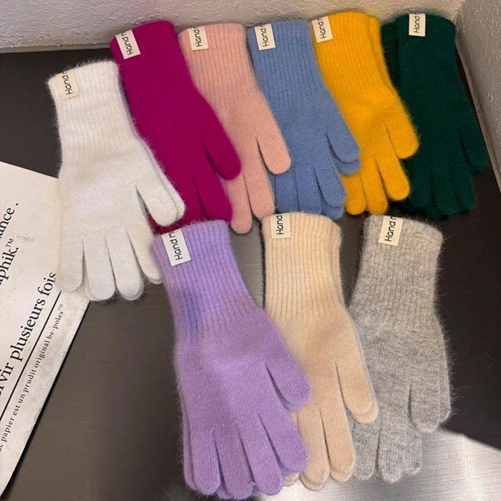 Warm Flannel Gloves Faux Fur Winter Women Gloves Fashion Long Rabbit Fur Gloves Cycling