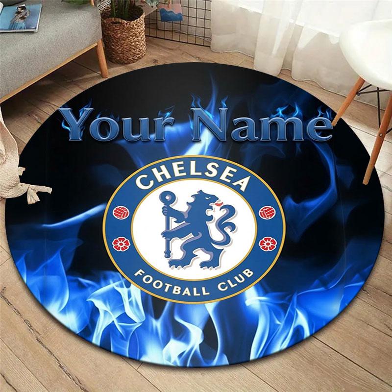 Chelsea F Custom Name Round Area Rug,Carpet Rug for Living Room Bedroom Sofa Playroom Decor,Non-slip Floor Mat