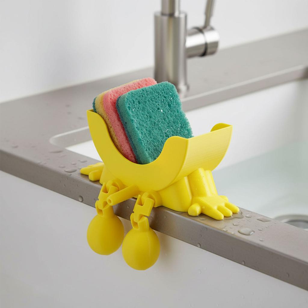 Улыбающийся Держатель для губок 3D-печать Держатель для губок и мыла Сушилка для Scrub Daddy Органайзер для кухонной столешницы и раковины