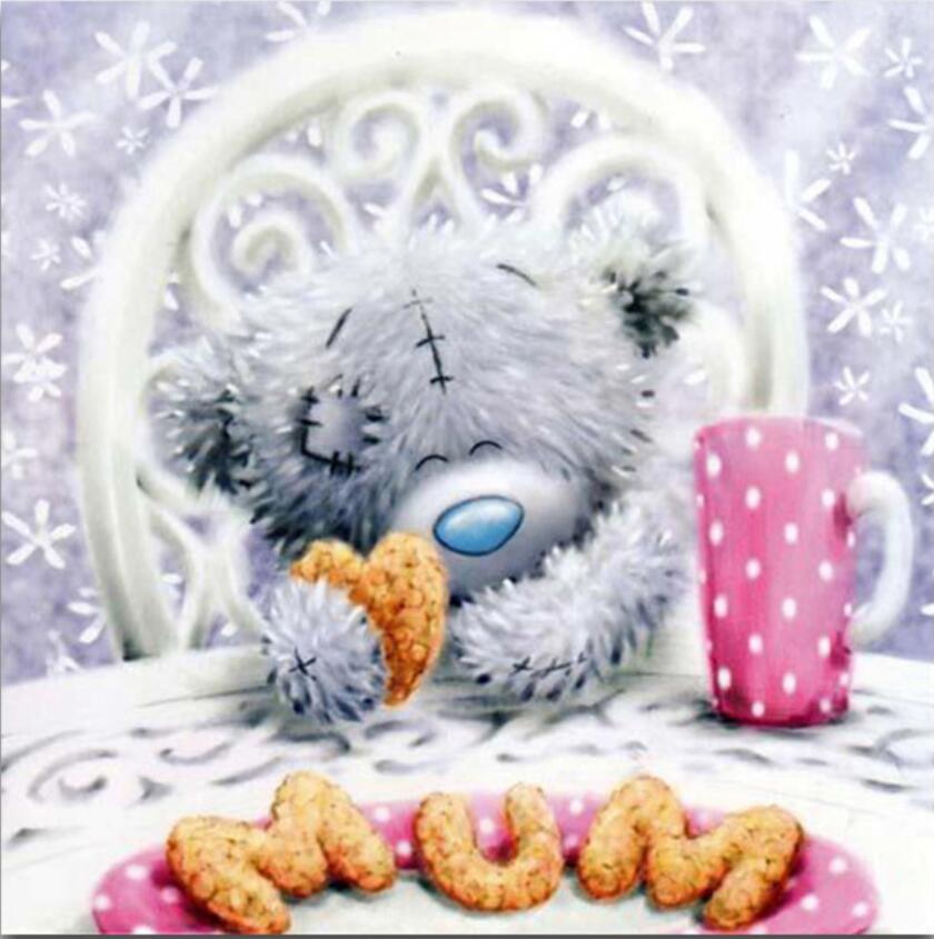 5D алмазная живопись плюшевый мишка полный алмаз животное круглый алмаз мозаика узор украшение дома Diy ручной работы